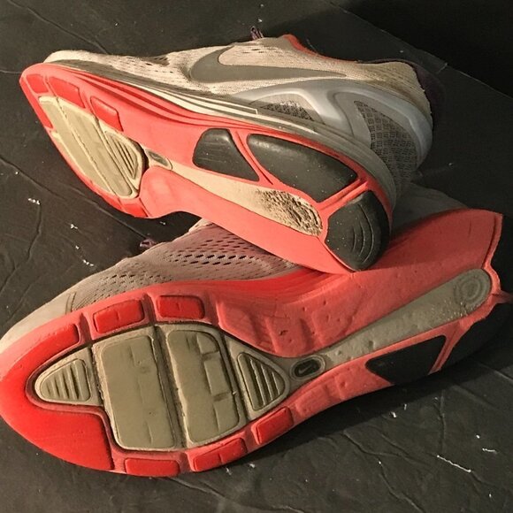 NIKE Red Gray Lunar Glide 4 Track Activewear Athletic Running Shoes - Picture 7 of 8